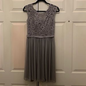 Lace and mesh gray dress